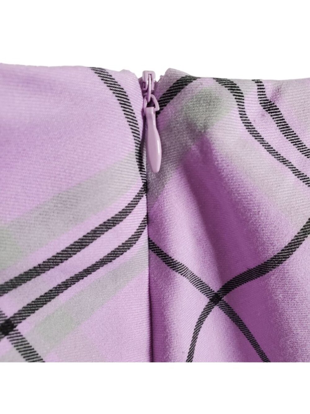 Greg Norman Size 14 Skort Golf Skirt Shorts Pockets Side Zip Lined Purple Plaid - Picture 10 of 10